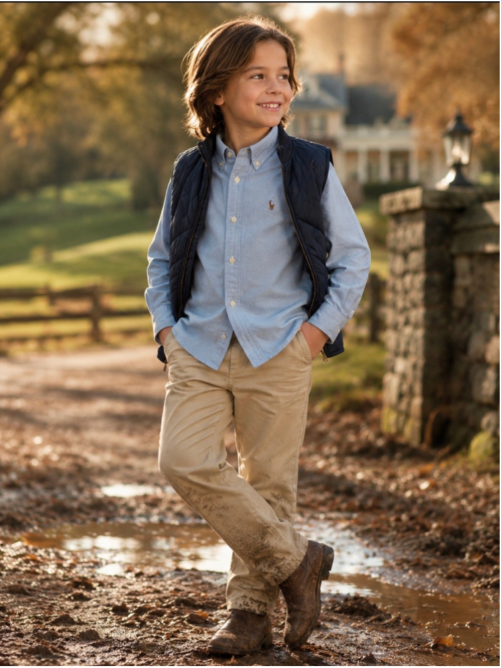 Ralph Lauren Boys 10 Light Blue Oxford Button Down Shirt Pony Logo Cotton
